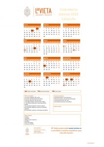 Calendario laboral de Cataluña 2022 PDF para imprimir descargable