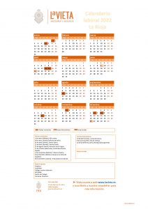 Calendario laboral de La Rioja 2022 PDF para imprimir descargable