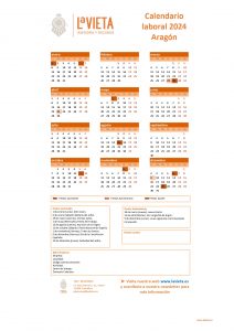 Calendario laboral aragon 2024 pdf para imprimir festivos aragon 2024 calendario del trabajador aragon 2024 lavieta asesoria gestoria laboral