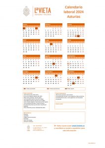 Calendario laboral asturias 2024 pdf para imprimir festivos asturias 2024 calendario del trabajador asturias 2024 lavieta asesoria gestoria laboral