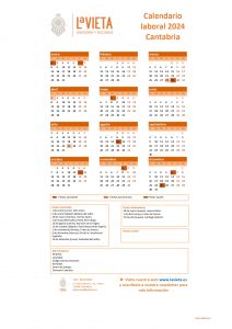 Calendario laboral cantabria 2024 pdf para imprimir festivos cantabria 2024 calendario del trabajador cantabria 2024 lavieta asesoria gestoria laboral