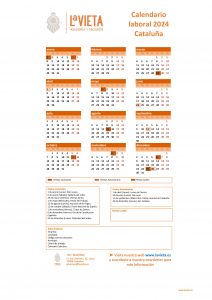 Calendario laboral cataluña 2024 pdf para imprimir festivos cataluña 2024 calendario del trabajador cataluña 2024 lavieta asesoria gestoria laboral