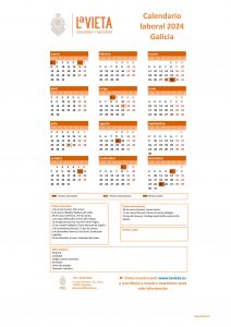 Calendario laboral galicia 2024 pdf para imprimir festivos galicia 2024 calendario del trabajador galicia 2024 lavieta asesoria gestoria laboral
