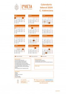 Calendario laboral comunidad valenciana 2024 pdf para imprimir festivos comunidad valenciana 2024 calendario del trabajador comunidad valenciana 2024 lavieta asesoria gestoria laboral