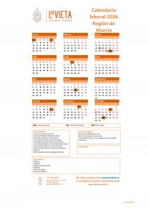 Calendario laboral region de murcia 2024 pdf para imprimir festivos region de murcia 2024 calendario del trabajador region de murcia 2024 lavieta asesoria gestoria laboral